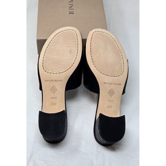 Donald Pliner Melrospm pebbled metallic black Sandal Women's size 8.5 - Picture 4 of 9